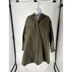 Theory Military Long Sleeve Oversize Mini Hunter Green Shirtdress Photo 1