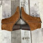 ALDO Suede Boots 8.5 Tan Leather Zipper Ankle Chunky Heel Western Boho Casual Photo 4