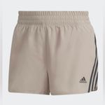 Adidas Womens Run Icons 3-Stripes Taupe Running Shorts Size S3” Photo 3