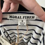 Moral Fiber NWT  Ivory and Navy Stripe Blouse Photo 3