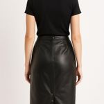 80’s GIII Black Leather Pencil Skirt w/ Snap Slit Closing Back medium Photo 0