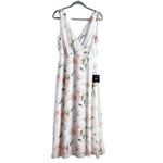 NWT Lulus Romantic Possibilities‎ White Pink Floral Print Maxi Dress Size Large Photo 2