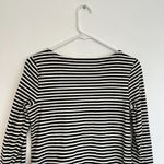 Talbots Bateau Neck Striped Tunic Black White Long Sleeve Cotton PETITE Small PS Photo 12