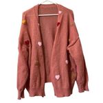 SheIn Womens Novelty Heart Print Open Front Knit Cardigan Sweater Size 3XL Photo 0