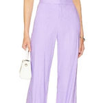 Alice + Olivia  Dylan Lavender Purple High Waisted Linen Wide Leg Pants size 4 Photo 0
