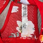 Cure  Women’s Red Floral Cute Sleeveless Top Size Small Blouse Photo 4