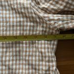 Madewell  Women’s Linen Dorset Gingham Two-Button Blazer White Tan Size Large Photo 7