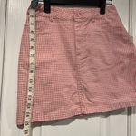Forever 21  Pink White Gingham Cotton Stretch A Line Mini Skirt Pockets Size S Photo 6