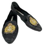 Veronica Beard  Black Flats 36.5 Royal Navy Gold Patch Photo 0