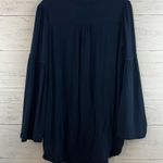 Free People  Easy Girl Blue Bell Sleeve Top Size S Photo 2