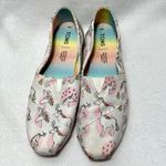 Toms Slip On Shoes 8 Unicorns Rainbows Pink Print Pastel Silver Shimmer Women Photo 3