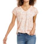 Style & Co Womens T Shirt Top Tie Dye Capped Sleeve Pullover Lightweight Small Photo 2