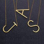 Gold Initial Pendant Necklace Letters A Photo 2