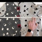 Ali Miles Womens M Tunic Blouse Top Geometric Lagenlook Black Size M Photo 9