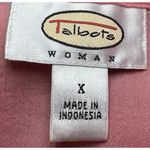 Talbots  Button Up Blouse Woman X Pink Textured Casual Work Classic Collared Photo 5