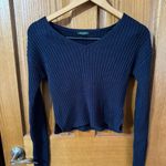 Wild Fable Long Sleeve Navy Blue Crop Top Photo 0