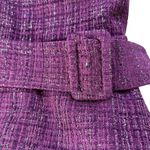 Amanda Uprichard  Mini Dress Women Small Purple Metallic Tweed Belted Night Out Photo 3