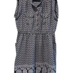 Speed Control Short Sleeve Button Front Floral Dress Pockets Blue White Size 2X Photo 0