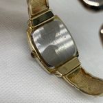 Studio gold tone women watch 24mm quartz analog cuff bracelet size 6.5” running Photo 6