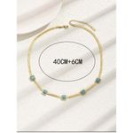 18K Gold Plated turquoise Herringbone necklace Snake Womens Jewelry Photo 8