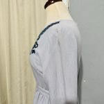 Polagram  Light Blue Embroidery Long Sleeves Cottagecore Peasant Zippered Dress S Photo 6