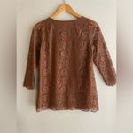 Fossil  Y2K Brown Lace Scoopneck Top Photo 5