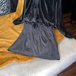 Eloquii Shoulder Pad Velvet Mini Dress in Black Photo 7