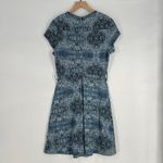 Tyler Boe Fit & Flare Dress Womens 4 Blue Crocodile Alligator Print Cap Sleeve Photo 7