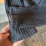 Gap  pointelle gray knit cotton blend swoop neck button down top thermal L Photo 2