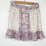 Auguste  White Pink Pastel Floral Print Ruffle Mini Skirt Women's Size 4 NWOT Photo 1