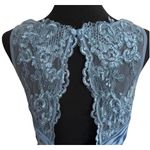 Azazie Chic Collin Bridesmaid Dress Plus Size Size C Waist 22 Steel Blue Photo 6