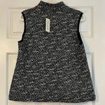 NWT A La Carte Black White Quilted Zip Up Vest Medium Photo 3