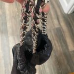 Adrienne Vittadini  Black pebbled leather slouchy hobo bag gold chain Photo 6