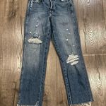 AMO Loverboy Freedom Blue Distressed Cropped Raw Hem Jeans in Retro Size 23 Photo 12
