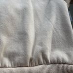 Brooklyn New York Long Sleeve Cropped Hoodie in Beige/Red Size Medium Red Photo 8