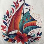 Gildan Large  Sailboat ⛵️ hibiscus 🌺 sweatshirt from Etsy - tag removed Photo 1