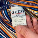 Guess  Y2k Blue Orange Striped Cropped Tee Shirt Youth XLarge Womens Small/Medium Photo 12