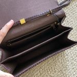 Vintage Elka 1980s Crocodile Skin Hard Case Accordion Style Crossbody Bag Purse Brown Photo 4