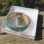 Sequin Teal Gold Blue Rhinestone Accent Bangle Photo 1