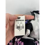 EXPRESS Skort Womens 4 Floral Faux Wrap Mini Skirt Shorts Black Pink Mid Rise Photo 3