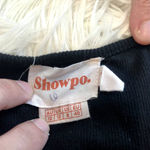 Showpo  black ribbed button front long sleeve wrap around tie top size 8 Photo 2