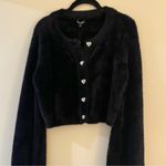 For Love & Lemons  Black Fuzzy Cardigan Photo 1