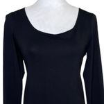 MANGOPOP Women’s Bodysuit Longsleeve V-Neck Casual Sleeve Goth Black Sz L Photo 2