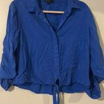 Velvet Heart Blue  Button Down Blouse Photo 0