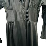 Lily Of France  Rosa Puleo-Szüle Vintage Black Lace Wrap Nightgown Chemise Slip D Photo 6