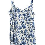Abercrombie & Fitch  Babydoll Dress Blue Floral Linen Blend Smocked Back Size XXL Photo 0