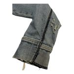 YOUNIQUE Bolero Jean Jacket distressed with front pockets, one button closure. M Blue Size M Photo 10