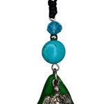 Seaglass Turtle Turquoise Necklace Adjustable Rope Green Photo 1