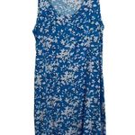 Draper James  Blue Shadow Floral Sleeveless Ruffle Night Gown Dress Womens Small Photo 1