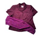 Leslie Fay Vintage Plum Jewel Tone 3 Piece Skirt Set Size 12 Petite Secretary Photo 4